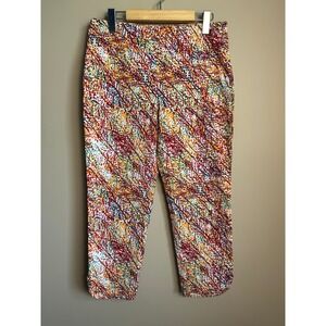 ATTYRE New York Abstract Scribble Print Crop Pants Art To Wear Eclectic Womens 6